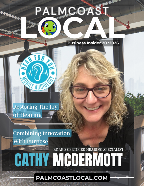 Portrait of Cathy McDermott, board-certified hearing specialist and founder of Hear For You Mobile Audiology, serving Palm Coast and Flagler County with mobile and in-office hearing evaluations and personalized hearing care.