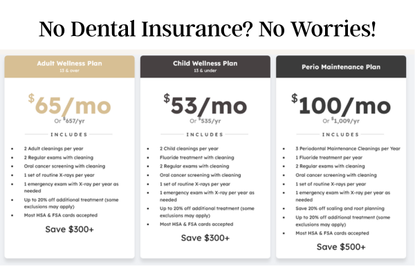 Dental Plans Monthly Plan Options