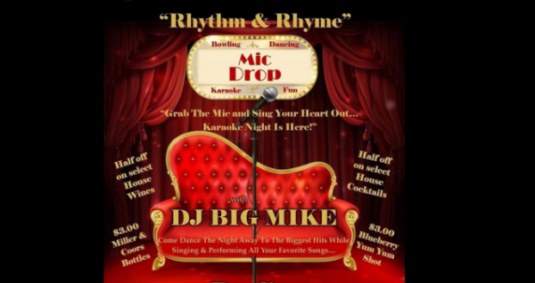 Sing your heart out at Rhythm & Rhyme Karaoke Night at Palm Coast Lanes with MIC DROP, cosmic bowling, drink specials, and free entry for non-bowlers. | Palm Coast Local Events