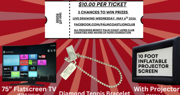 10.00 ticket donation for 3 chances to win prizes | Palm Coast Local Events