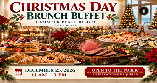 Christmas Day brunch buffet December 25, 2026 at Hammock Beach Resort in Palm Coast, Florida on PalmCoastLocal.com