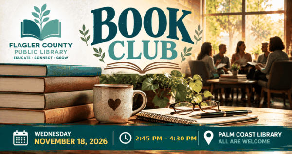 Join the Palm Coast Library Book Club on November 18, 2026, from 2:45–4:30 PM for a discussion of Ishmael Beah's A Long Way Gone.